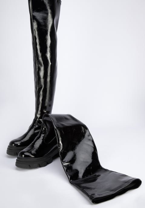 Botas altas de charol para mujer Wittchen de charol negro - Image 5