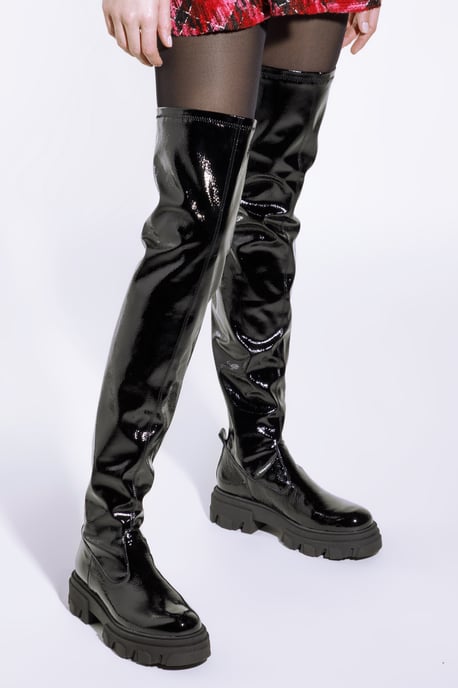 Botas altas de charol para mujer Wittchen de charol negro - Image 6