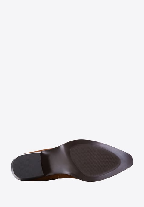 Botas vaqueras de ante para mujer Wittchen con bordado en piel de ante marrón - Image 4