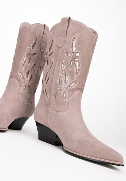 Botas vaqueras Wittchen de ante sin cordones para mujer - Image 5