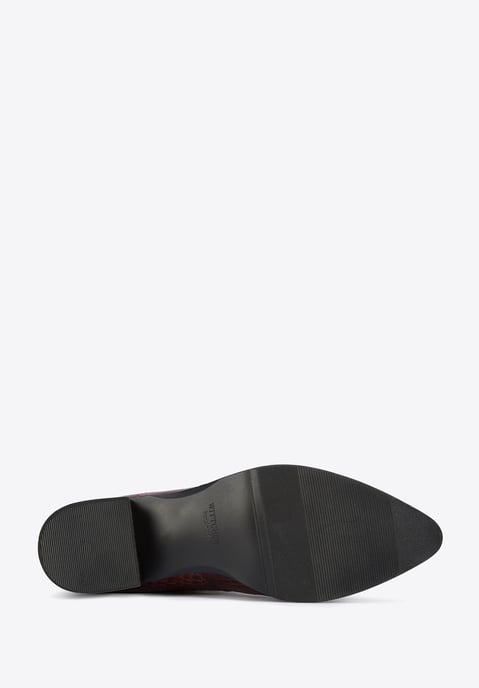 Botas vaqueras Wittchen de piel de cocodrilo para mujer, color burdeos - Image 5