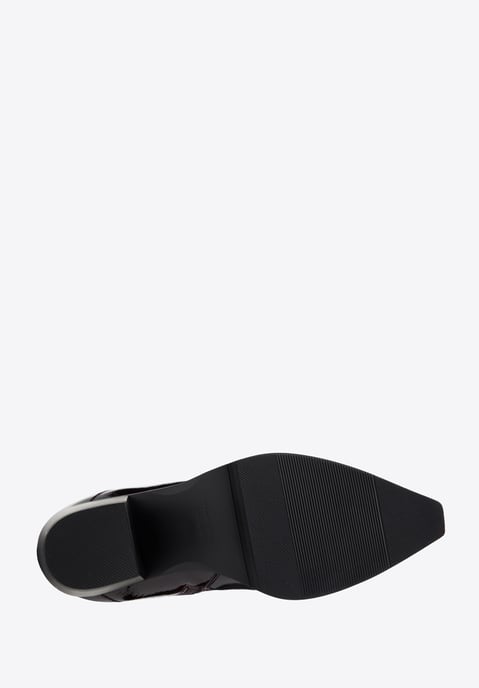 Botas vaqueras Wittchen de charol para mujer altas burdeos oscuro charol - Image 4