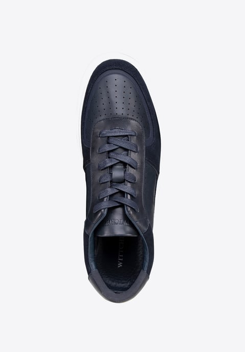 Zapatillas Wittchen de cuero azul marino para hombre - Image 4