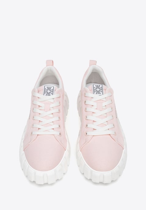 Zapatillas de plataforma rosas para mujer Wittchen, material textil rosa - Image 2