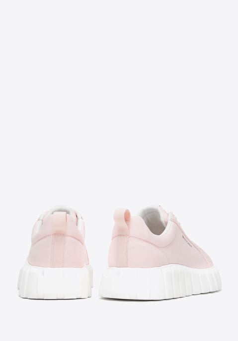 Zapatillas de plataforma rosas para mujer Wittchen, material textil rosa - Image 3