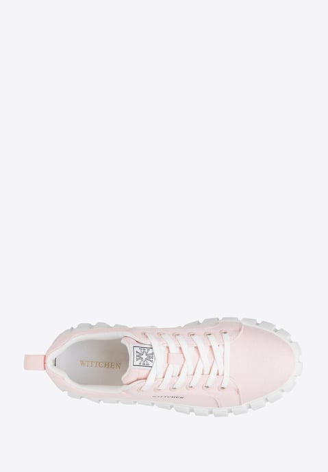 Zapatillas de plataforma rosas para mujer Wittchen, material textil rosa - Image 4