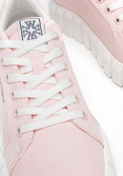 Zapatillas de plataforma rosas para mujer Wittchen, material textil rosa - Image 6