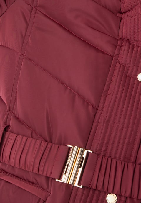 Abrigo acolchado de mujer Wittchen con cinturón Rojo oscuro Rojo oscuro - Image 6