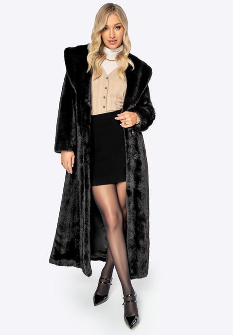 Abrigo de piel sintética para mujer Wittchen, clásico, negro, poliéster - Image 2