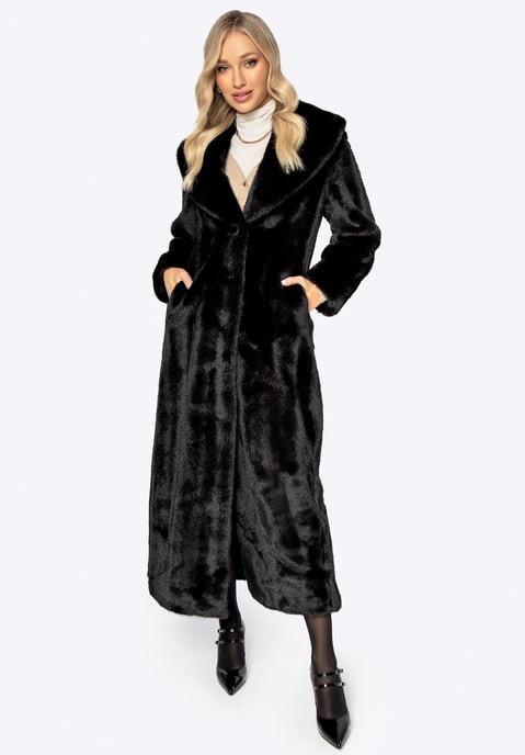 Abrigo de piel sintética para mujer Wittchen, clásico, negro, poliéster - Image 3