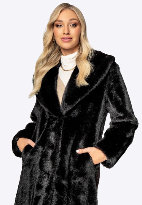 Abrigo de piel sintética para mujer Wittchen, clásico, negro, poliéster - Image 6