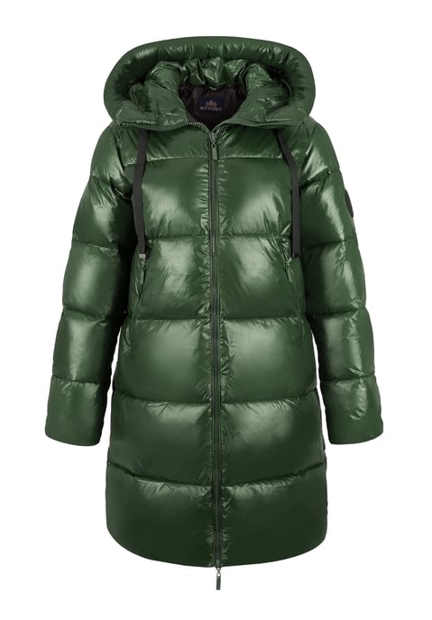 Abrigo acolchado extragrande de nailon verde para mujer de Wittchen - Image 6