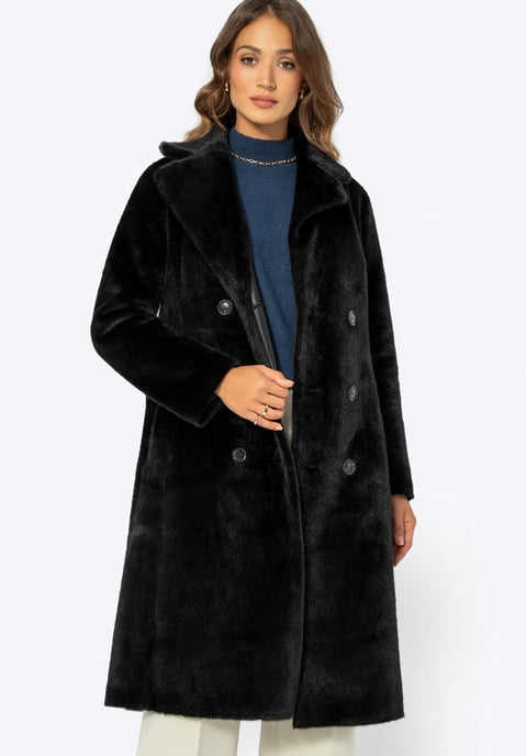 Abrigo de mujer Wittchen con lazo, doble cara, negro, poliéster - Image 4