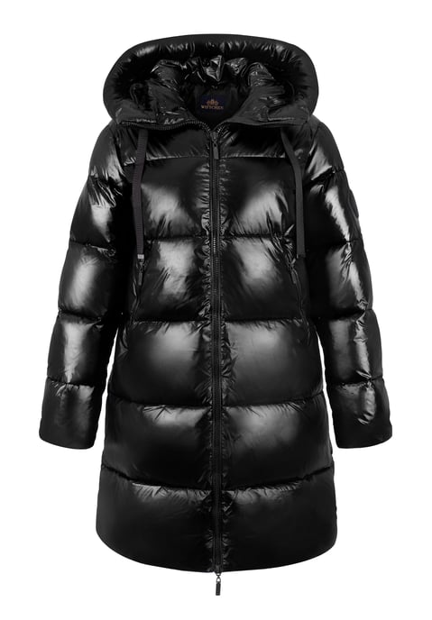 Abrigo acolchado extragrande de nailon negro para mujer de Wittchen - Image 6