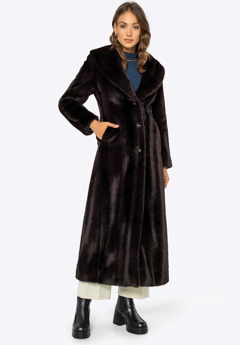 Abrigo de piel sintética para mujer Wittchen Classic Marrón oscuro Marrón - Image 2