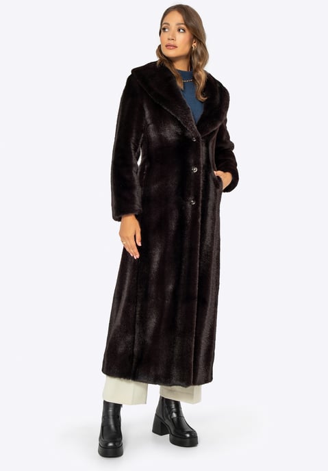 Abrigo de piel sintética para mujer Wittchen Classic Marrón oscuro Marrón - Image 3