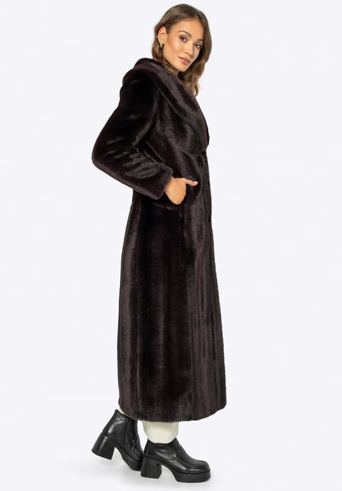 Abrigo de piel sintética para mujer Wittchen Classic Marrón oscuro Marrón - Image 4