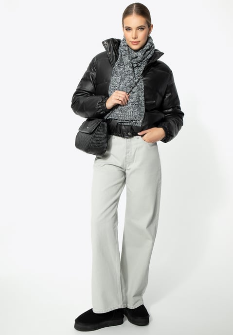 Chaqueta PUFF de mujer Wittchen en piel sintética negra - Image 5