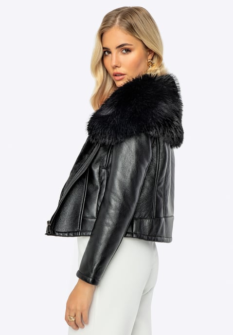 Chaqueta corta de cuero ecológico negra para mujer de Wittchen - Image 2