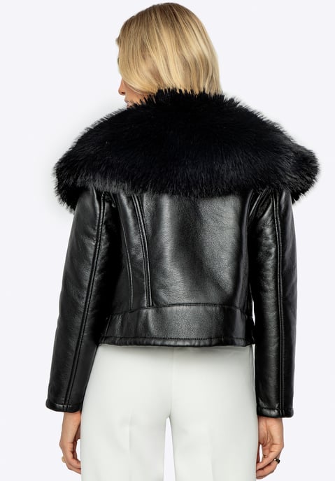Chaqueta corta de cuero ecológico negra para mujer de Wittchen - Image 3