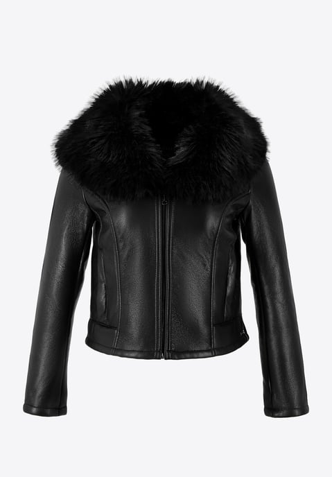 Chaqueta corta de cuero ecológico negra para mujer de Wittchen - Image 5