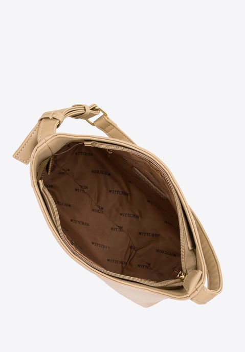 Bolso de mano para mujer Wittchen con logotipo grabado, beige, piel ecológica - Image 4