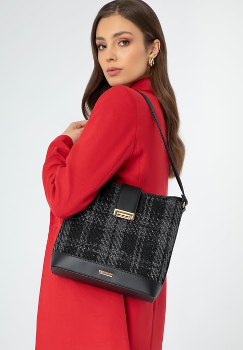 Bolso de mujer Wittchen de tejido bouclé, poliéster negro - Image 6