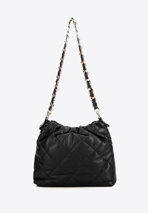 Bolso de mujer Wittchen de piel sintética negra con cadena - Image 2