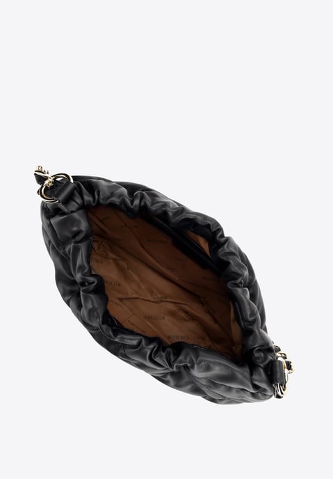 Bolso de mujer Wittchen de piel sintética negra con cadena - Image 3