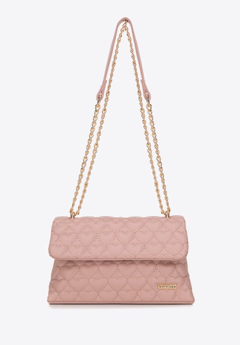 Minibolso de mano para mujer Wittchen acolchado con corazones - Image 1