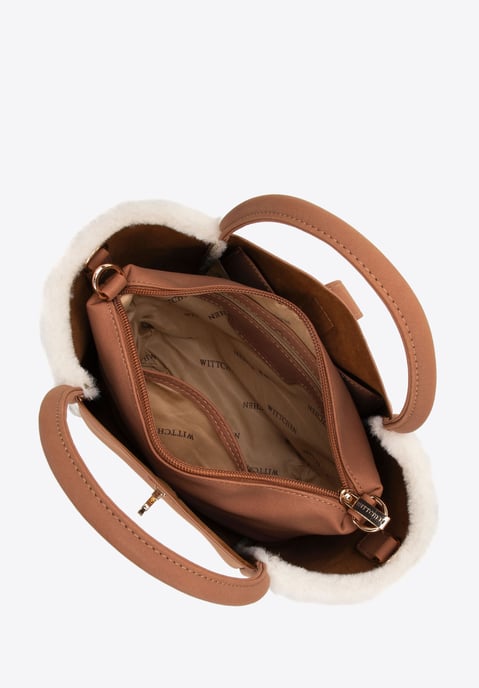 Estuche para mujer Wittchen de piel sintética y piel, beige - Image 3