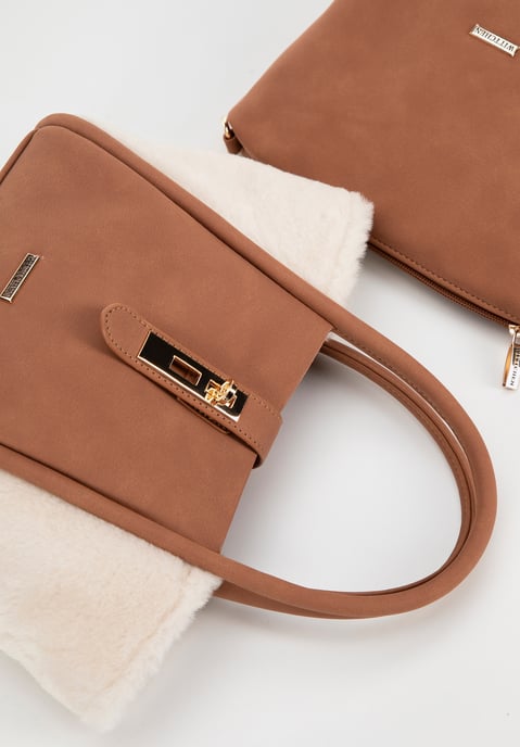 Estuche para mujer Wittchen de piel sintética y piel, beige - Image 5
