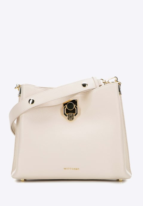 Bolso bandolera de piel para mujer Wittchen con hebilla, color crema - Image 2