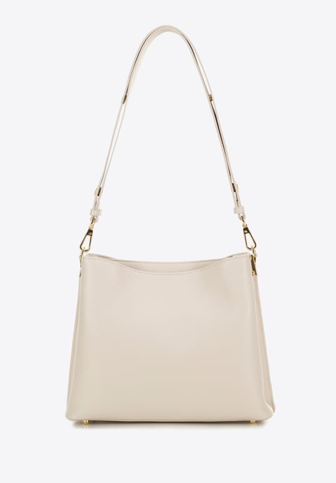 Bolso bandolera de piel para mujer Wittchen con hebilla, color crema - Image 4