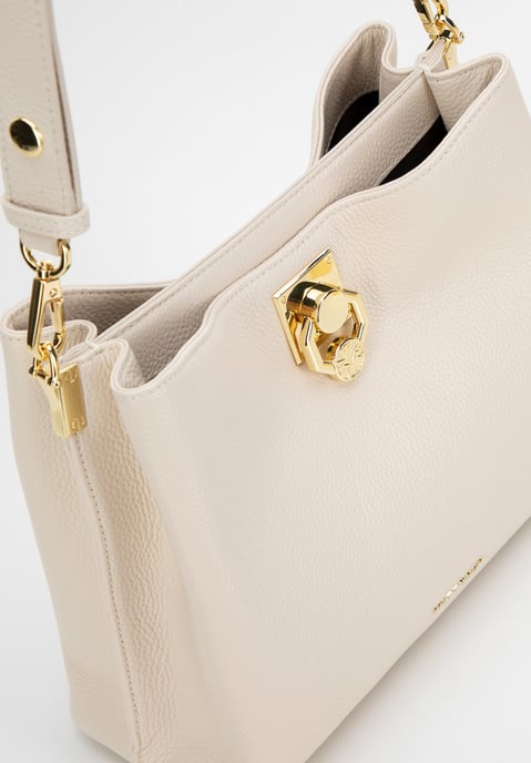 Bolso bandolera de piel para mujer Wittchen con hebilla, color crema - Image 6