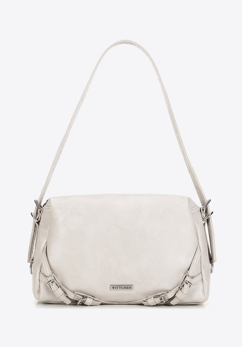 Bolso de hombro para mujer Wittchen de piel ecológica, color blanco - Image 2