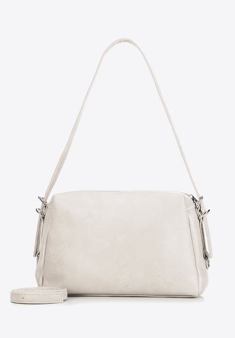 Bolso de hombro para mujer Wittchen de piel ecológica, color blanco - Image 3