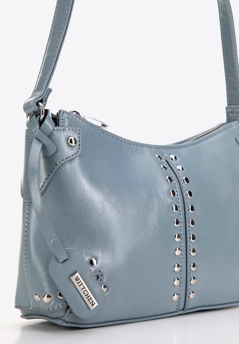 Bolso de hombro para mujer Wittchen con remaches, azul, piel ecológica - Image 4