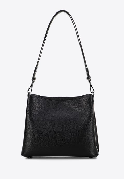 Bolso bandolera de piel para mujer Wittchen con hebilla, color negro y grafito - Image 3