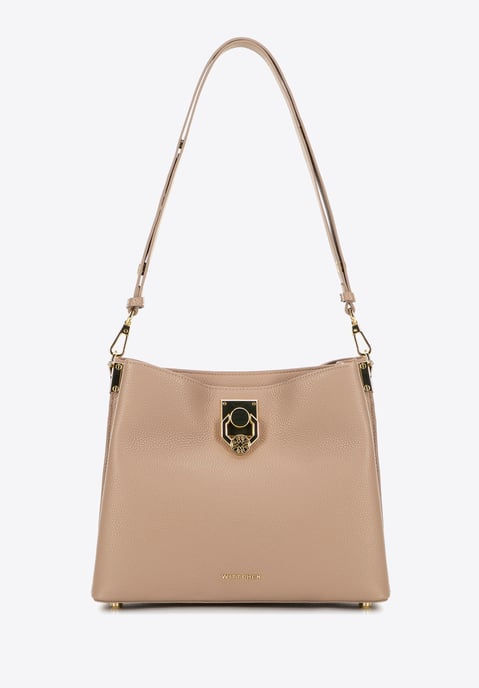 Bolso bandolera de piel para mujer Wittchen con hebilla, beige - Image 2