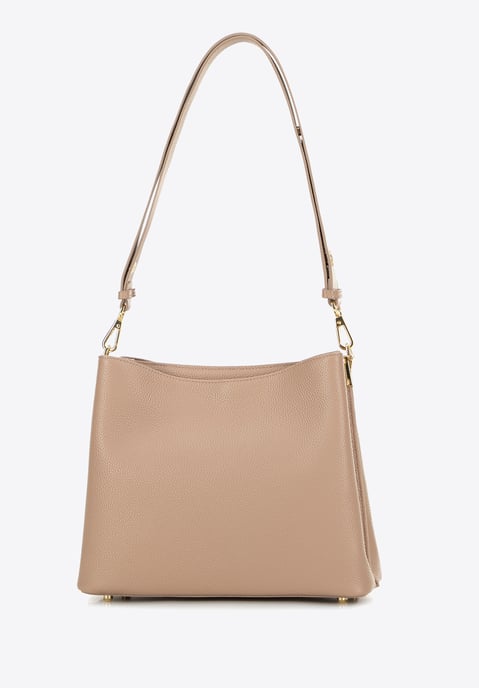 Bolso bandolera de piel para mujer Wittchen con hebilla, beige - Image 3