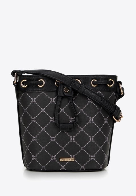 Bolso de mano Wittchen para mujer en piel sintética con monograma negro - Image 1