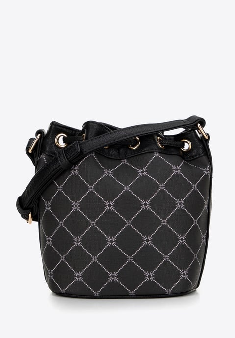 Bolso de mano Wittchen para mujer en piel sintética con monograma negro - Image 2