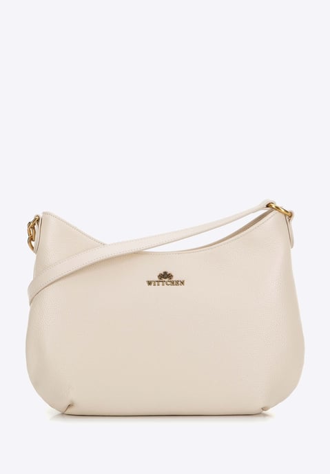 Bolso de hombro de piel para mujer Wittchen con cadena, color crema - Image 1