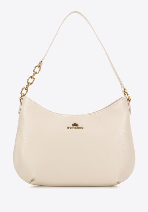 Bolso de hombro de piel para mujer Wittchen con cadena, color crema - Image 2
