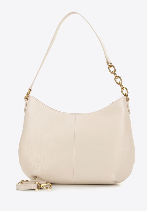 Bolso de hombro de piel para mujer Wittchen con cadena, color crema - Image 3
