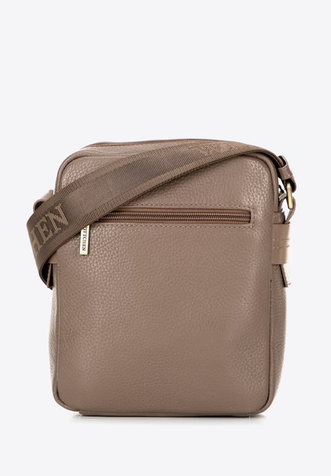 Bolso bandolera para hombre Wittchen de piel auténtica con costuras en color - Image 1