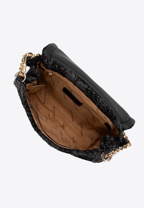Bolso bandolera Wittchen Bouclé para mujer, negro, poliéster - Image 3
