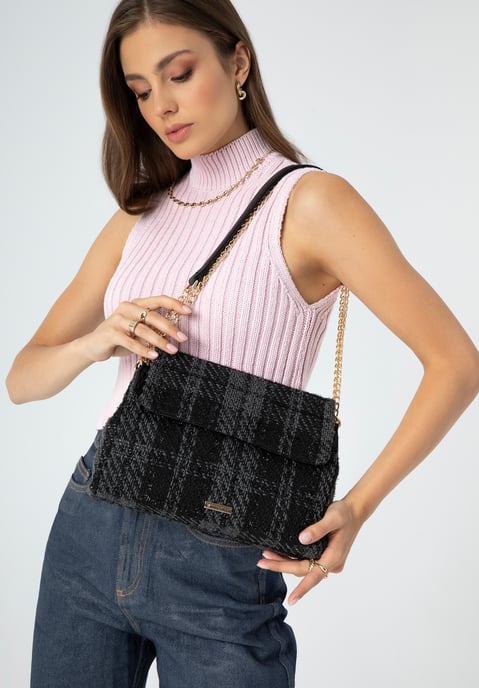 Bolso bandolera Wittchen Bouclé para mujer, negro, poliéster - Image 5