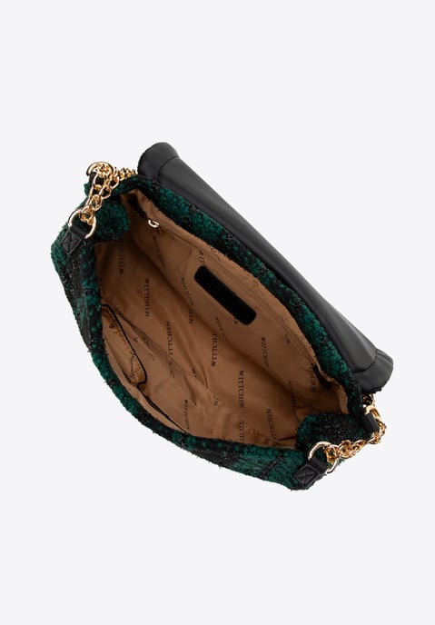 Bolso bandolera bouclé para mujer de Wittchen en poliéster negro y verde - Image 3